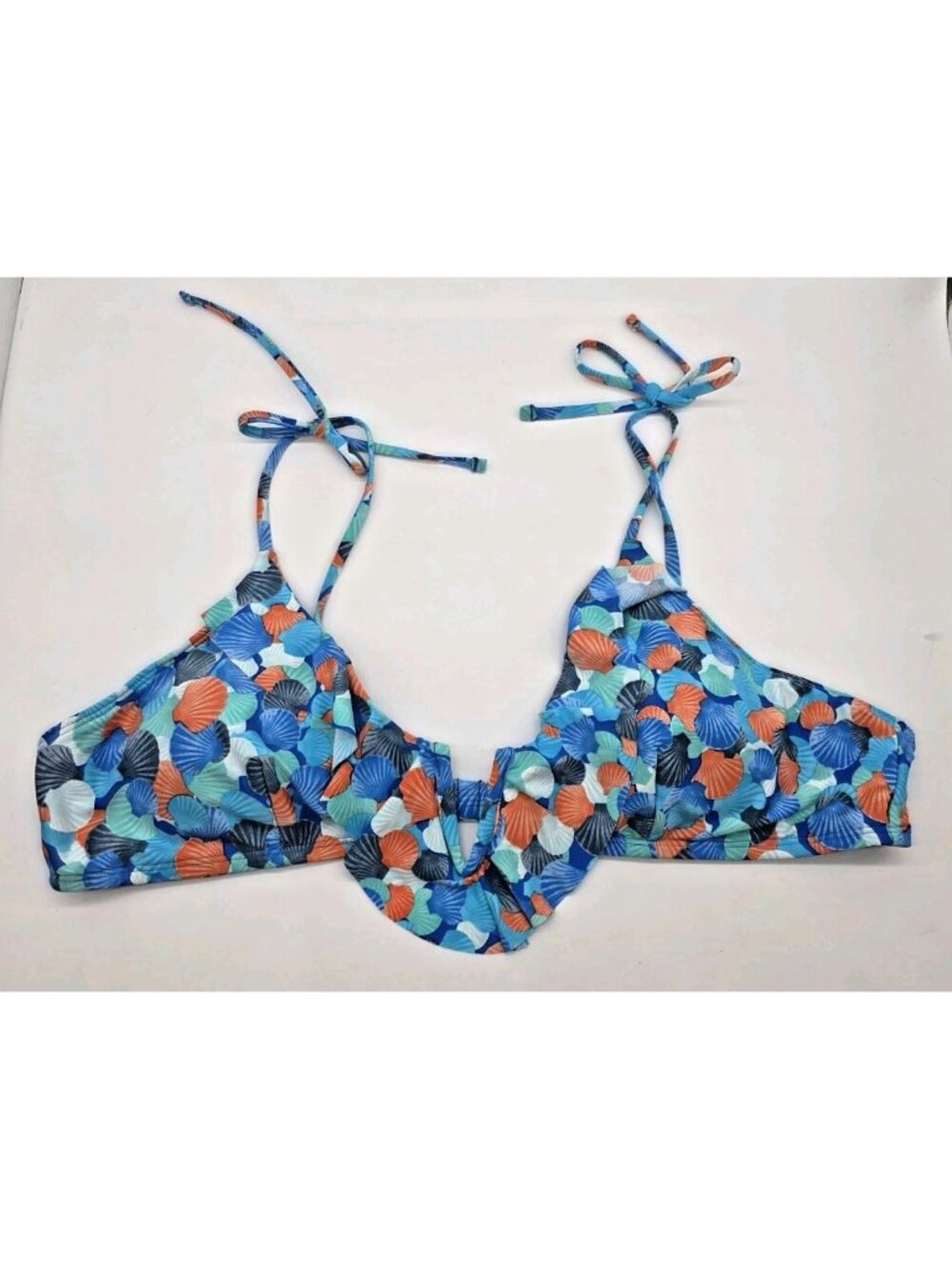Decree Women's Bikini Swimsuit Top Size XXL Blue Seashell Padded Swim Swimsuit